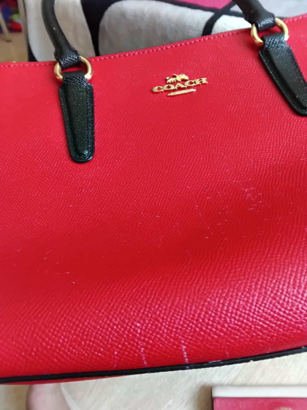 Coach Red and White Leather Satchel with Matching Wallet - Picture 8 of 16